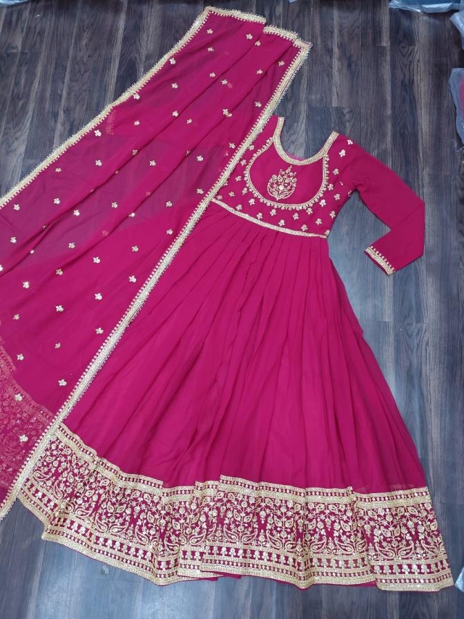 lw 9218 readymade faux blooming georgette shop trendy gown with dupatta