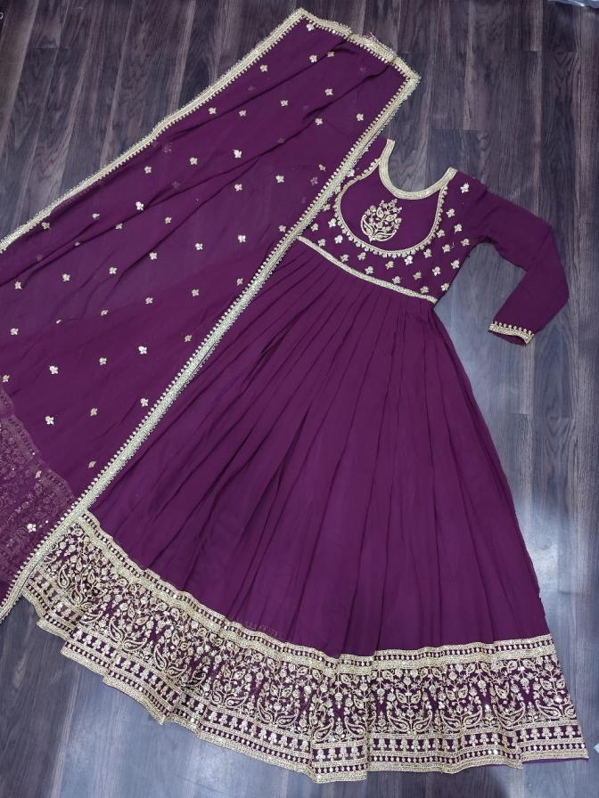 lw 9218 readymade faux blooming georgette shop trendy gown with dupatta