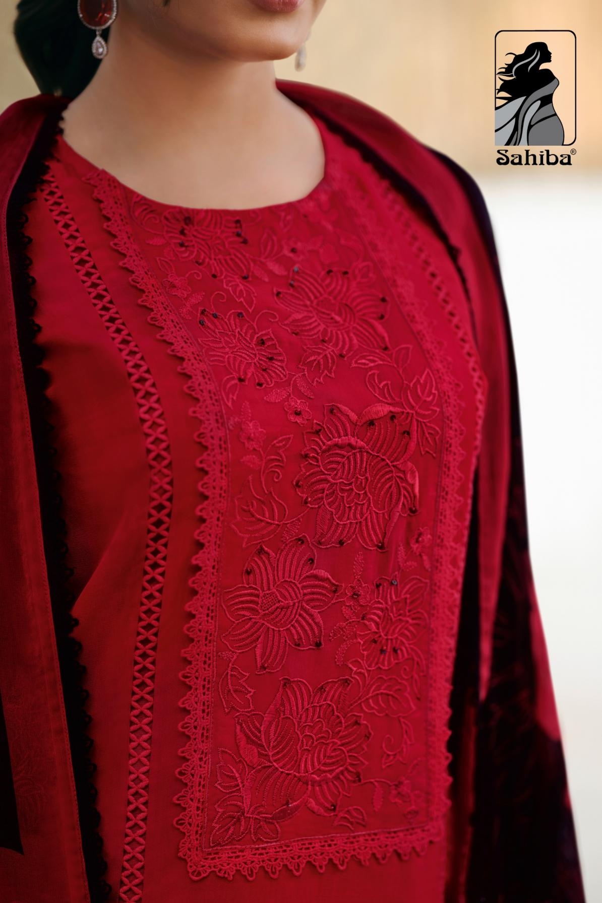 sahiba floret ORGANZA SILK DYED WITH EMBROIDERY HAND WORK wholesale suit 