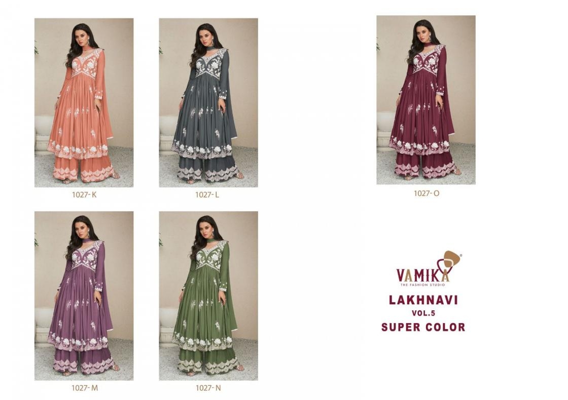 vamika lakhnavi vol 5 super color SERIES 1027 rayon wholesale suit 